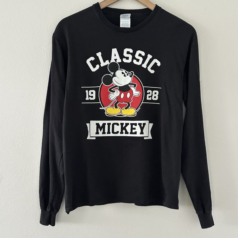VINTAGE Classic MICKEY MOUSE Graphic T-Shirt DELTA PRO Weight Black Sz M Disney